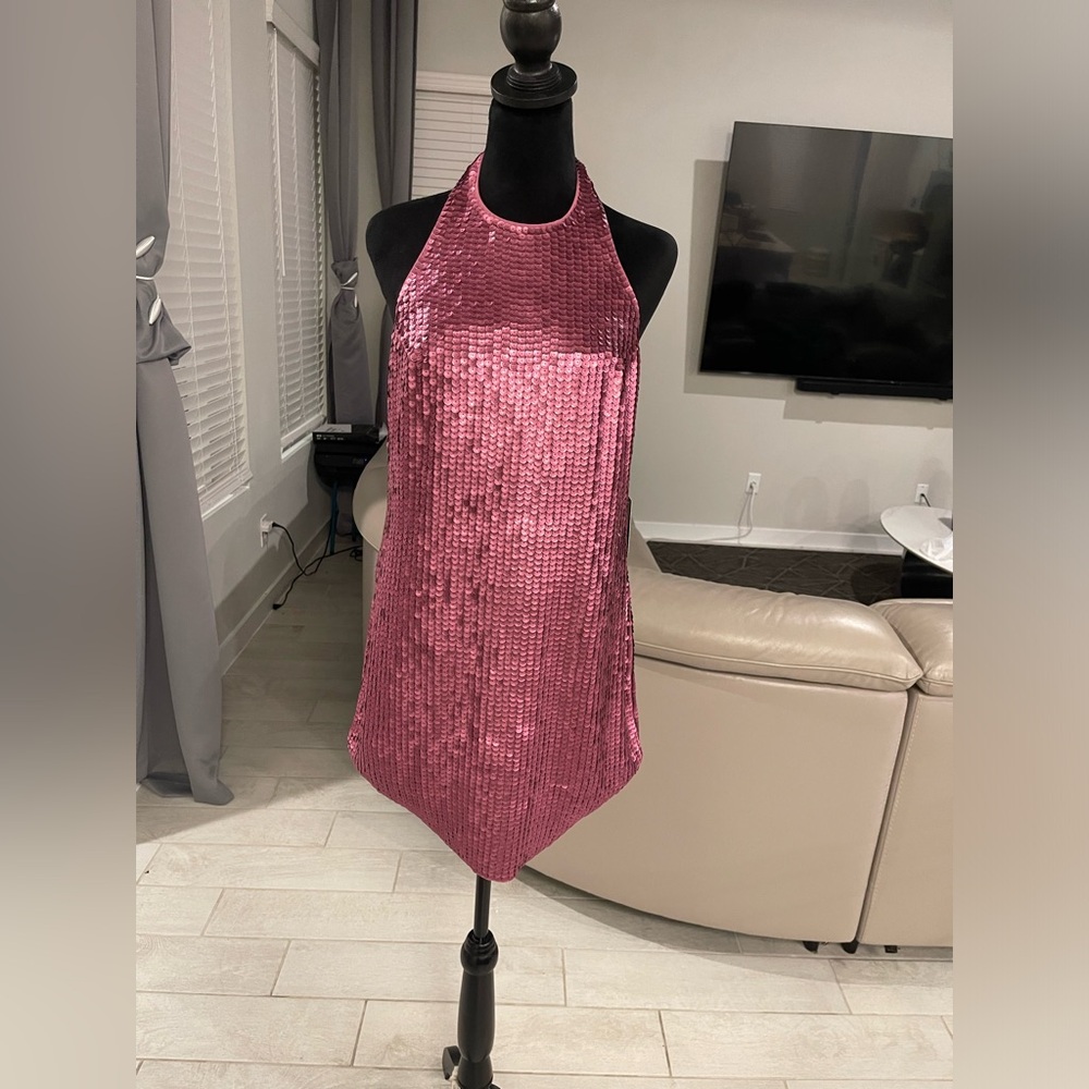 New with tag Express $138 halter sequined special occasion dress